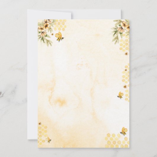Invitation d'anniversaire d'abeilles (Dos)