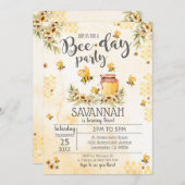 Invitation d'anniversaire d'abeilles (Devant / Derrière)