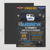 Invitation d'anniversaire d'agent de police person (Devant / Derrière)