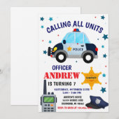 Invitation d'anniversaire d'agent de police person (Devant / Derrière)