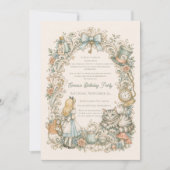 Invitation d'anniversaire d'Alice au pays des merv (Devant)
