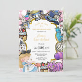 Invitation d'anniversaire d'Alice au pays des merv (Debout devant)