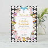 Invitation d'anniversaire d'Alice au pays des merv (Debout devant)
