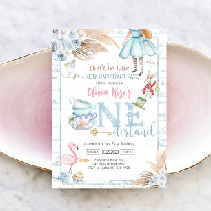 Invitation d'anniversaire d'Alice au pays des merv