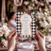 Invitation d'anniversaire d'Alice au pays des merv