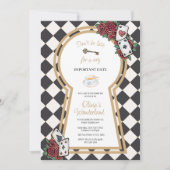 Invitation d'anniversaire d'Alice au pays des merv (Devant)
