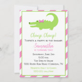 Invitation d'anniversaire d'alligator pour les fil (Devant)