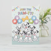 Invitation d'anniversaire dalmate personnalisable (Debout devant)