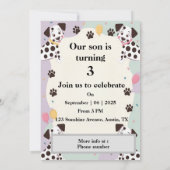 Invitation d'anniversaire dalmate personnalisable (Dos)