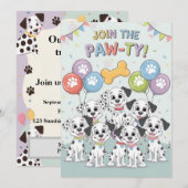 Invitation d'anniversaire dalmate personnalisable (Devant / Derrière)