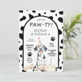 Invitation d'anniversaire Dalmation Let's Paw-ty (Debout devant)