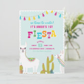 Invitation d'anniversaire d'alpaga de fiesta (Debout devant)