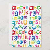 Invitation d'anniversaire d'alphabet (Dos)