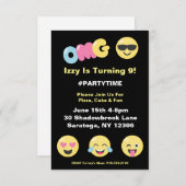 Invitation d'anniversaire d'amant d'OMG Emoji (Devant / Derrière)