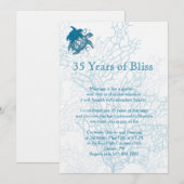 Invitation d'anniversaire d'amour de tortue aquati (Devant / Derrière)