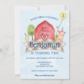 invitation d'anniversaire d'animal de ferme, ANIMA (Devant)