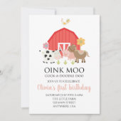 Invitation d'anniversaire d'animal de ferme avec p (Devant)