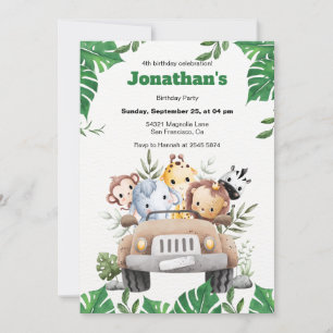 Invitation d'anniversaire d'animal minimaliste est