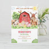 Invitation d'anniversaire d'animaux de basse-cour (Debout devant)