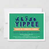 Invitation d'anniversaire d'animaux de fête (Devant)