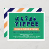 Invitation d'anniversaire d'animaux de fête (Devant / Derrière)