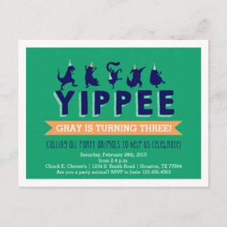 Invitation d'anniversaire d'animaux de fête