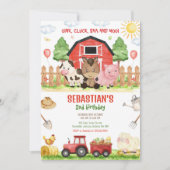 Invitation d'anniversaire d'animaux de la cour de (Devant)
