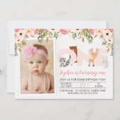 Invitation d'anniversaire d'animaux de région (Devant)