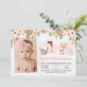 Invitation d'anniversaire d'animaux de région (Debout devant)