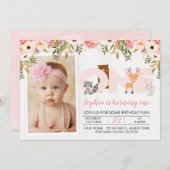 Invitation d'anniversaire d'animaux de région (Devant / Derrière)