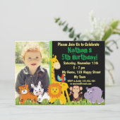 Invitation d'anniversaire d'animaux de safari d'an (Debout devant)