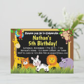 Invitation d'anniversaire d'animaux de safari d'an (Debout devant)