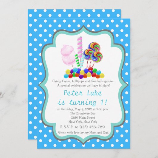 Invitation d'anniversaire d'anniversaire de (Devant / Derrière)