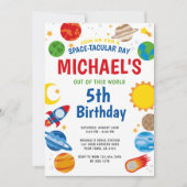 Invitation d'anniversaire dans l'espace (Devant)