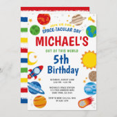 Invitation d'anniversaire dans l'espace (Devant / Derrière)