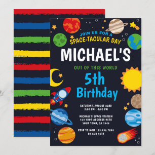Invitation d'anniversaire dans l'espace