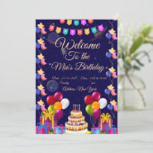 Invitation d'anniversaire dans l'espace | Fête de (Debout devant)