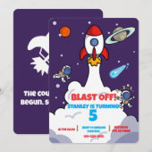 Invitation d'anniversaire dans l'espace - Invitati (Devant / Derrière)