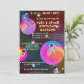 Invitation d'anniversaire dans l'espace – L'astron (Debout devant)
