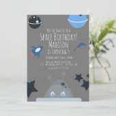 Invitation d'anniversaire dans l'espace thème Alie (Debout devant)