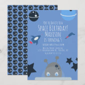 Invitation d'anniversaire dans l'espace thème alie (Devant / Derrière)
