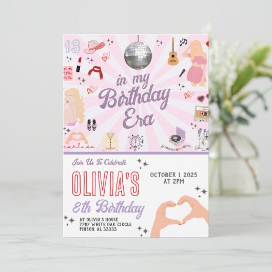 Invitation d'anniversaire dans mon ère d'anniversa (Debout devant)