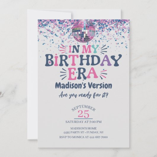 Invitation d'anniversaire dans mon ère d'anniversa (Devant)
