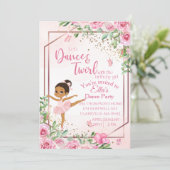 Invitation d'anniversaire danseuse de ballet rose  (Debout devant)