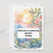 invitation d'anniversaire d'aquarelle (Devant)