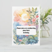 invitation d'anniversaire d'aquarelle (Debout devant)