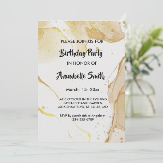 Invitation d'anniversaire d'aquarelle moderne (Debout devant)