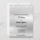 Invitation d'anniversaire d'argent moderne (Devant)