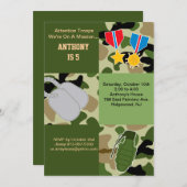 Invitation d'anniversaire d'armée de troupes (Devant / Derrière)