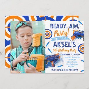 Invitation d'anniversaire Dart Party   Invitation